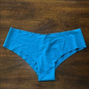 PINK Victoria's Secret Seamless No Show Cheeky Panty Teal Blue Size Medium NWT